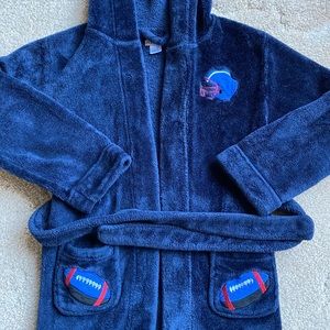 Boys warm cozy football robe in navy.